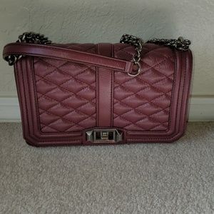 Chevron Quilted Small Love Bag  BlackBerry